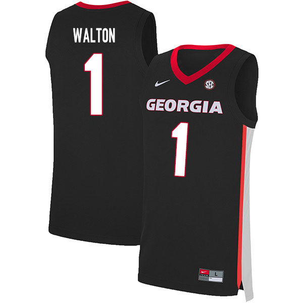 Georgia Bulldogs #1 Jaykwon Walton College Basketball Jerseys Sale-Black